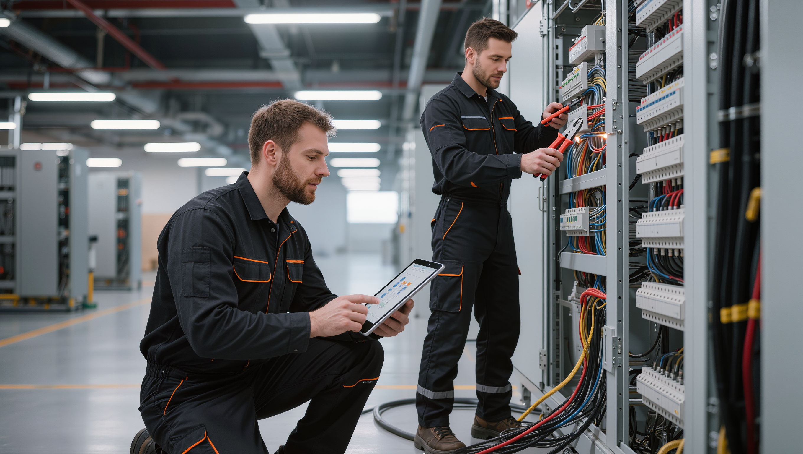 Team von Elektro Tek bei gewerblicher Elektroinstallation