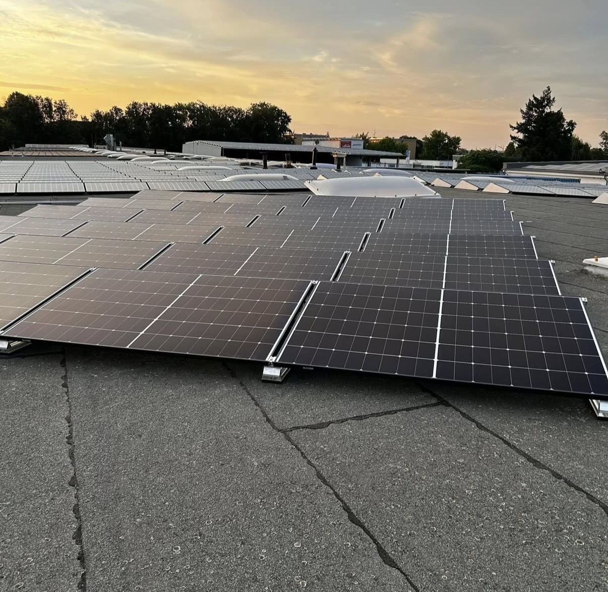 Photovoltaik-Installation auf gewerblichem Gebäude